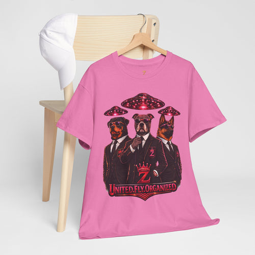 Adult "United. Fly. Organized." Graphic Tee (Hot Pink) Printify