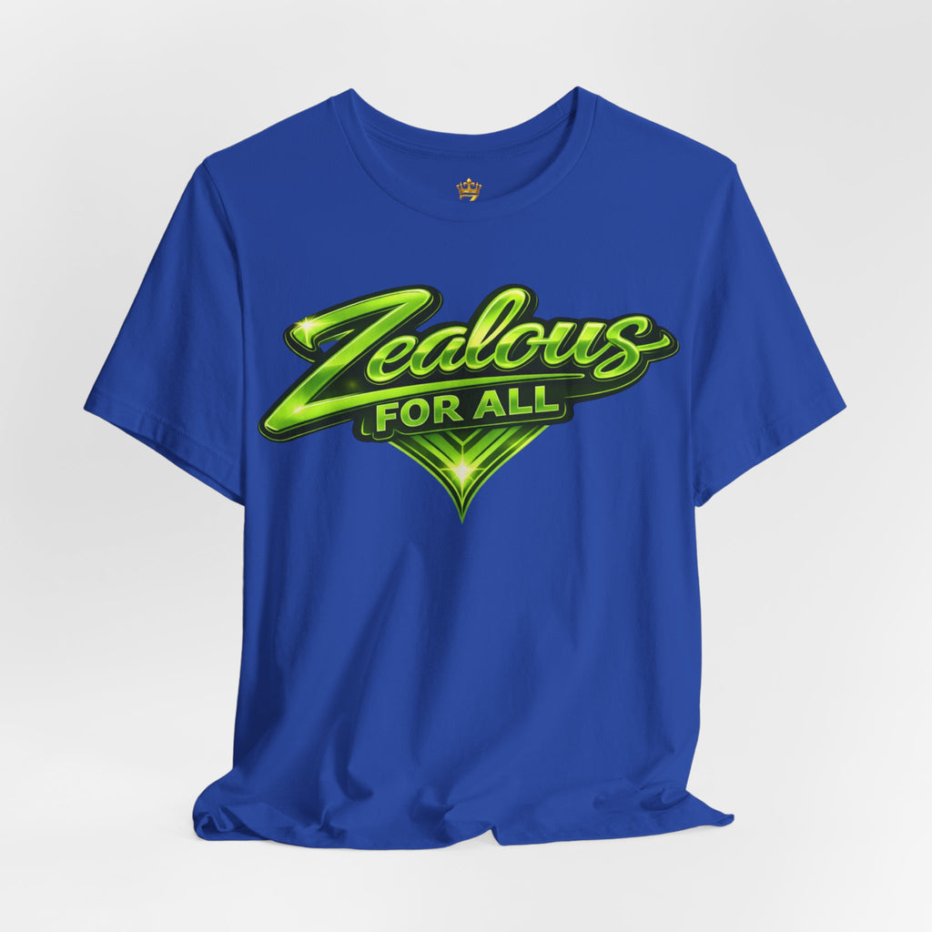 Zealous For All Graphic T-Shirt (Lime Green Logo) Printify