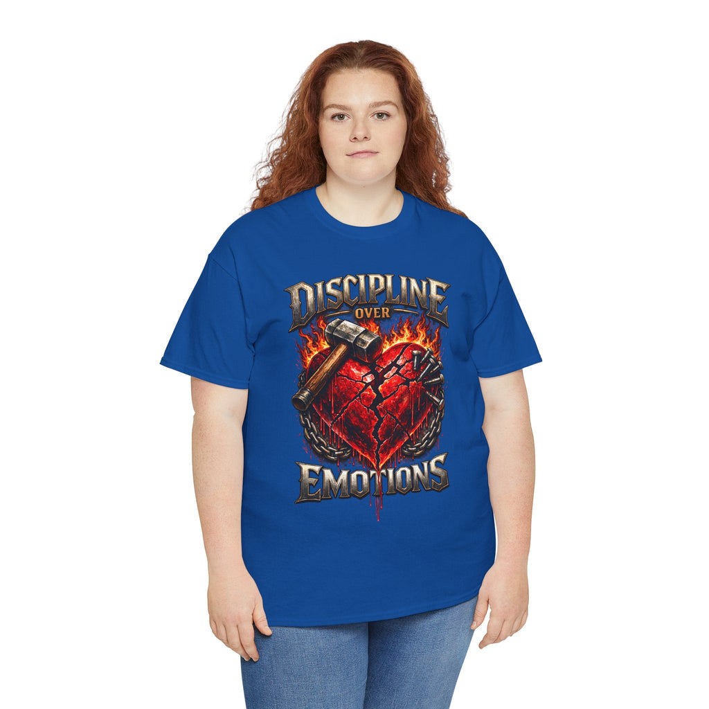 Discipline Over Emotions Graphic T-Shirt (Red Heart) Printify