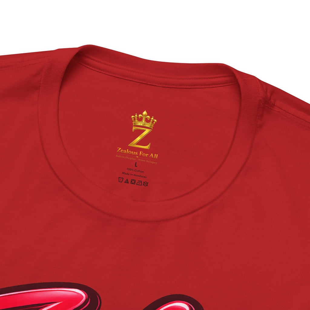 Zealous For All Graphic T-Shirt (Red Logo) Printify