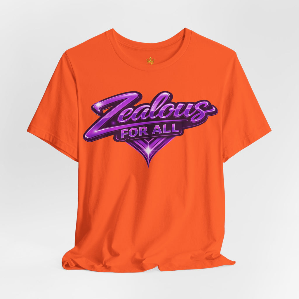 Zealous For All Graphic T-Shirt (Purple Logo) Printify