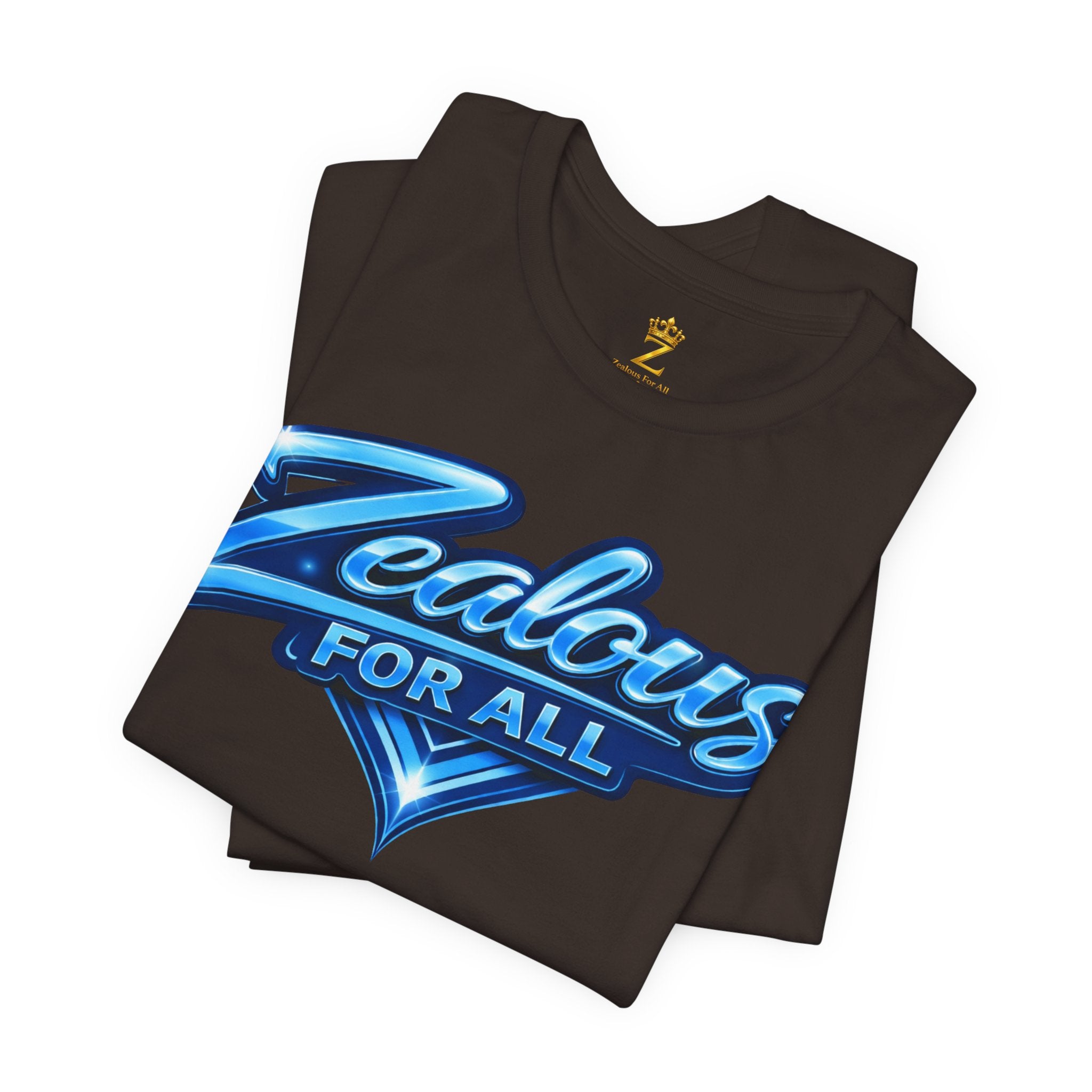 Zealous For All Graphic T-Shirt (Blue Logo) Printify