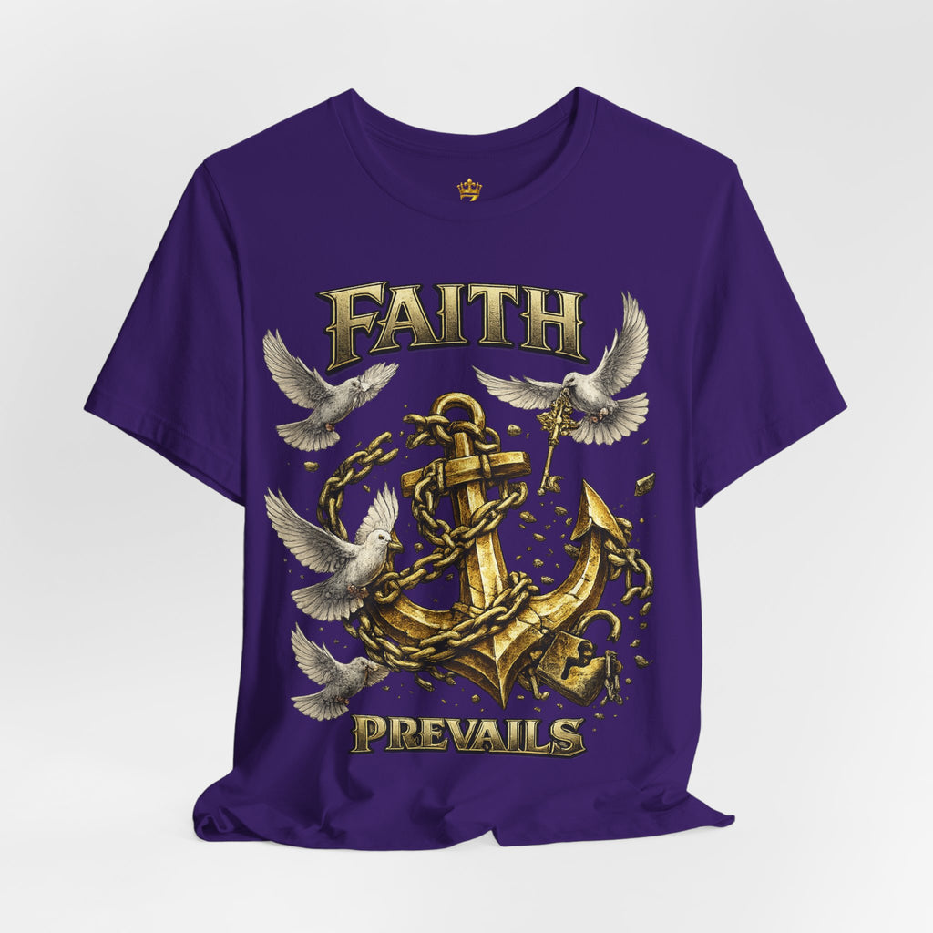Faith Prevails T‑Shirt (Gold Anchor) Printify