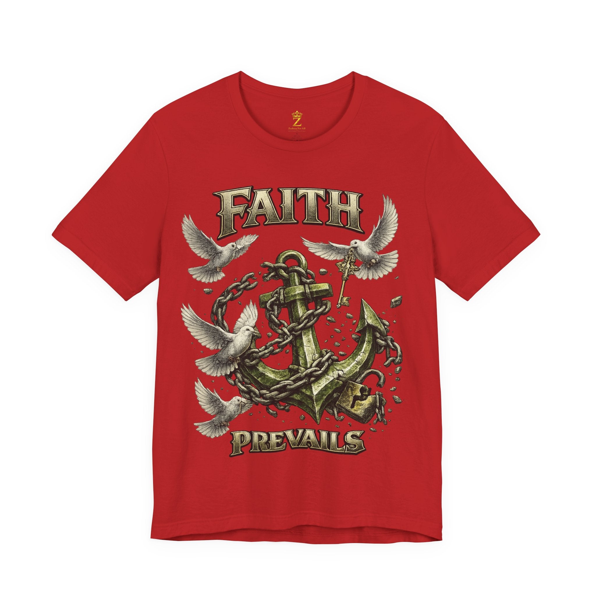 Faith Prevails T‑Shirt (Green Anchor) Printify