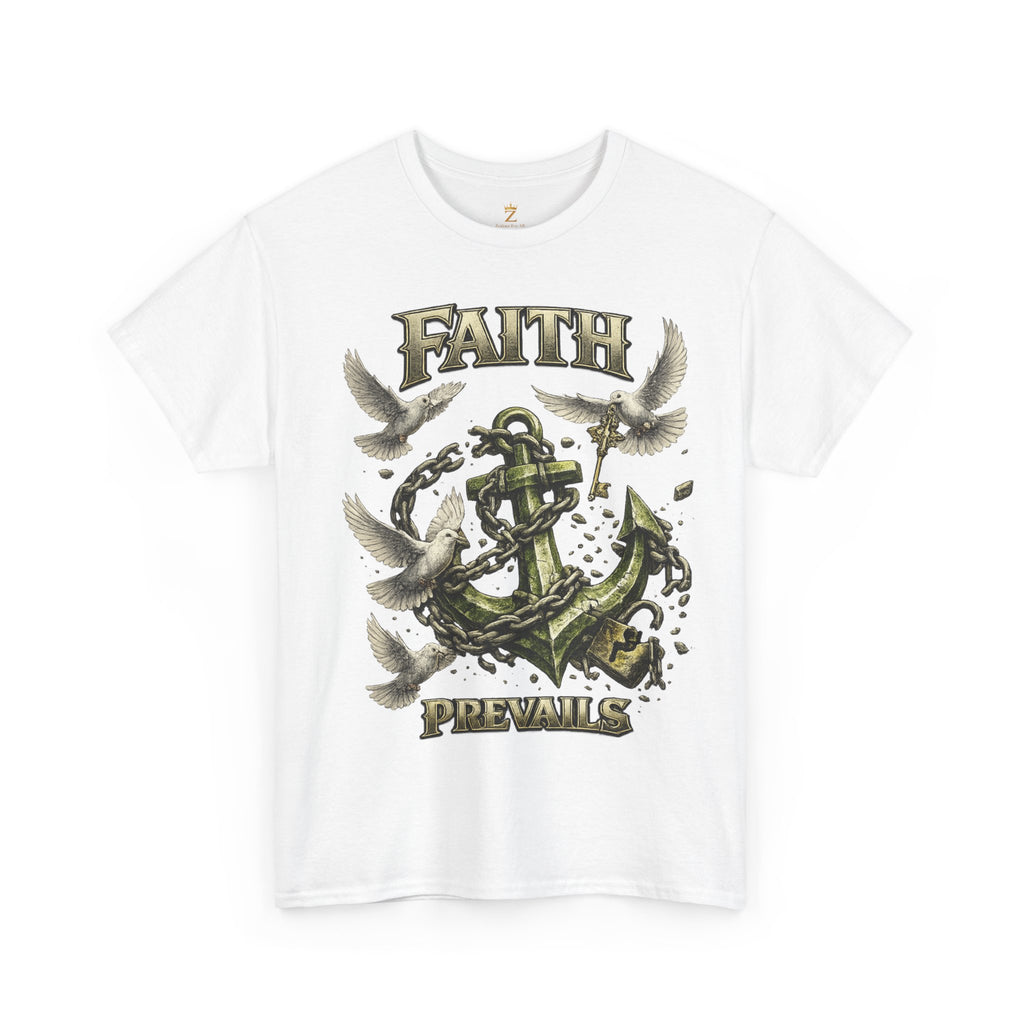Adult Faith Prevails Anchor T-Shirt (Green Anchor) Printify