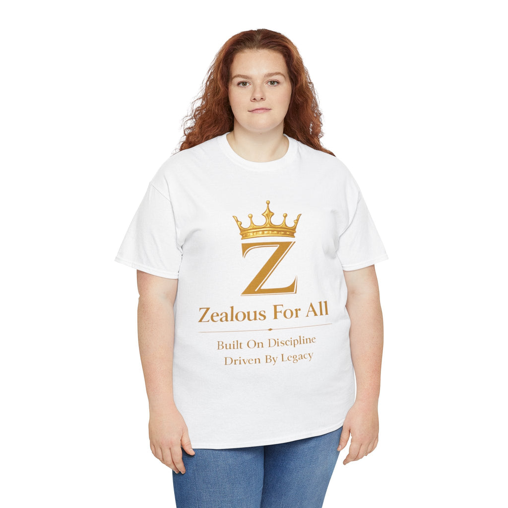 Unisex Zealous For All T-Shirt (Gold Logo) Printify