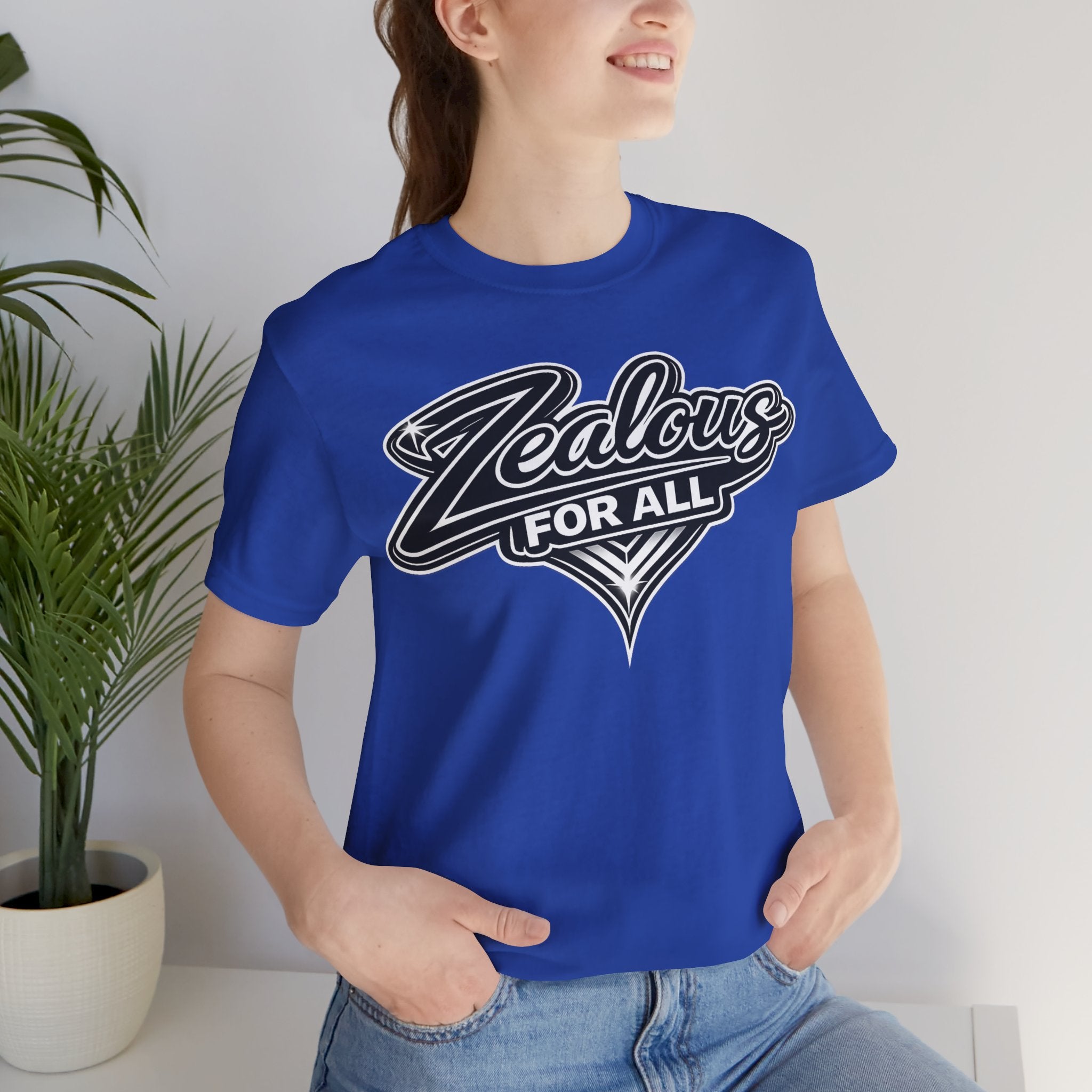 Zealous For All Graphic T-Shirt (Black Logo) Printify