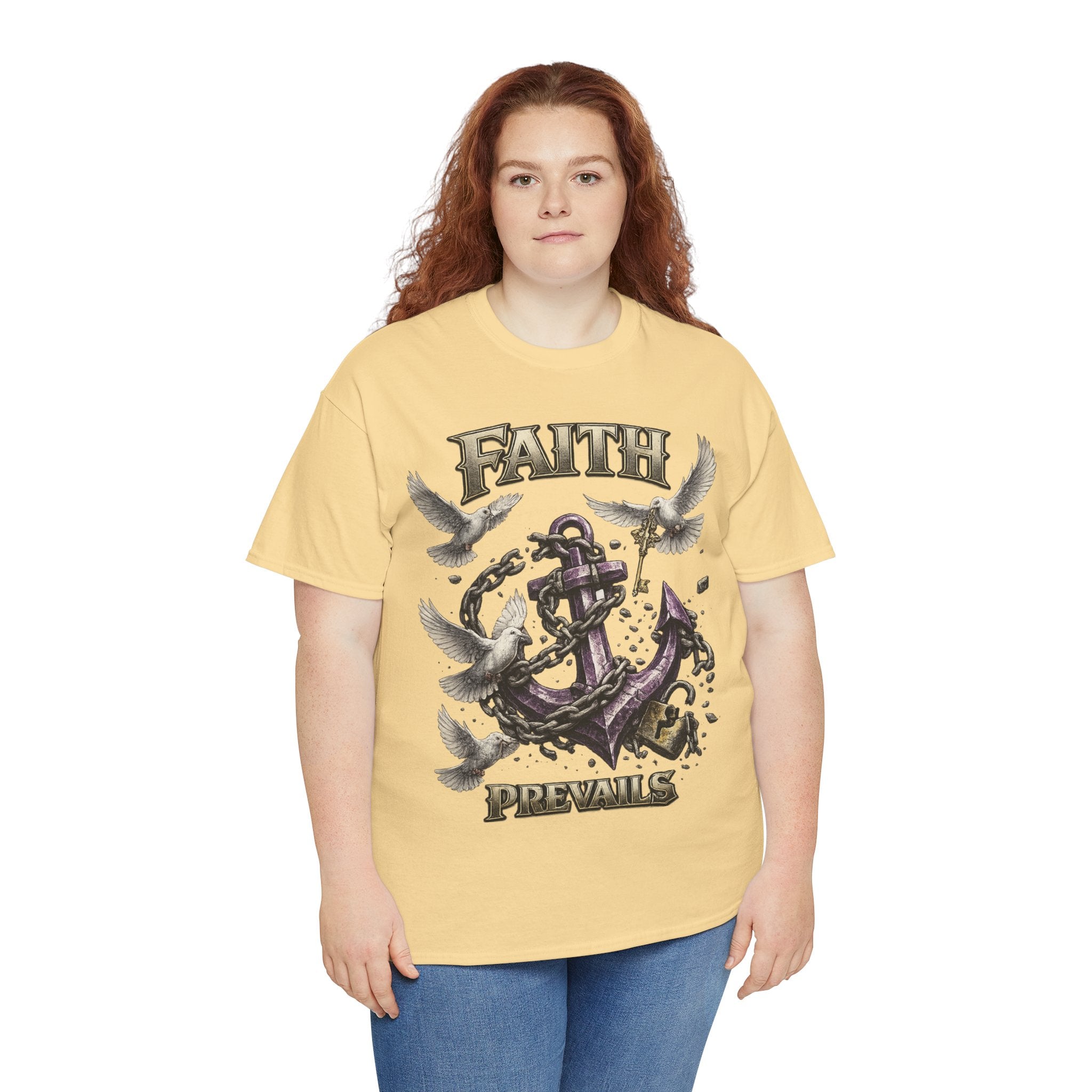 Adult Faith Prevails T‑Shirt (Purple Anchor) Printify