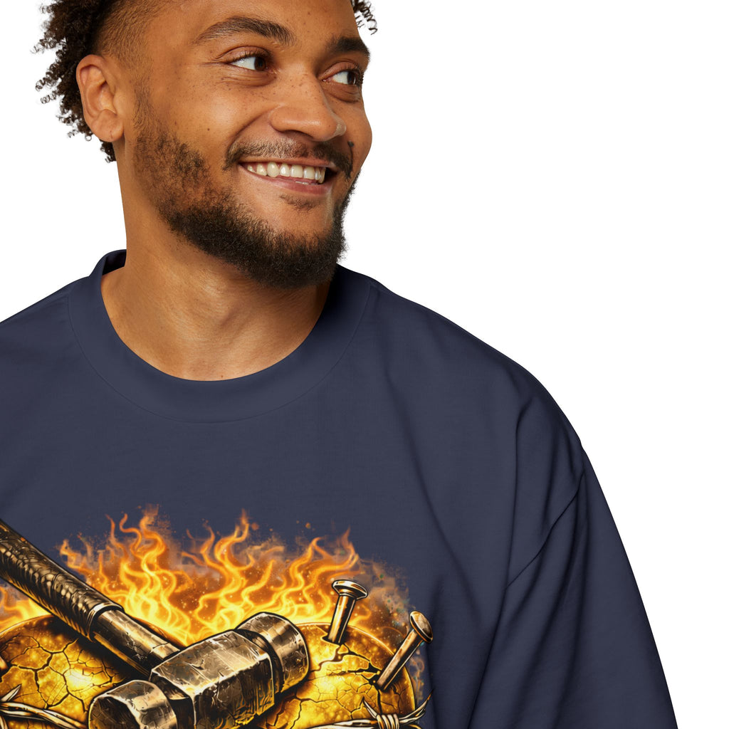 Oversized Discipline Over Emotions Graphic Tee (Gold Heart) Printify