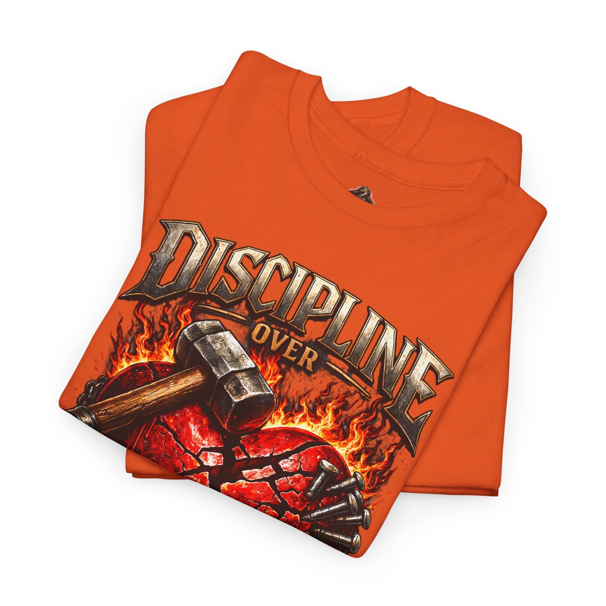 Discipline Over Emotions Graphic T-Shirt (Red Heart) Printify