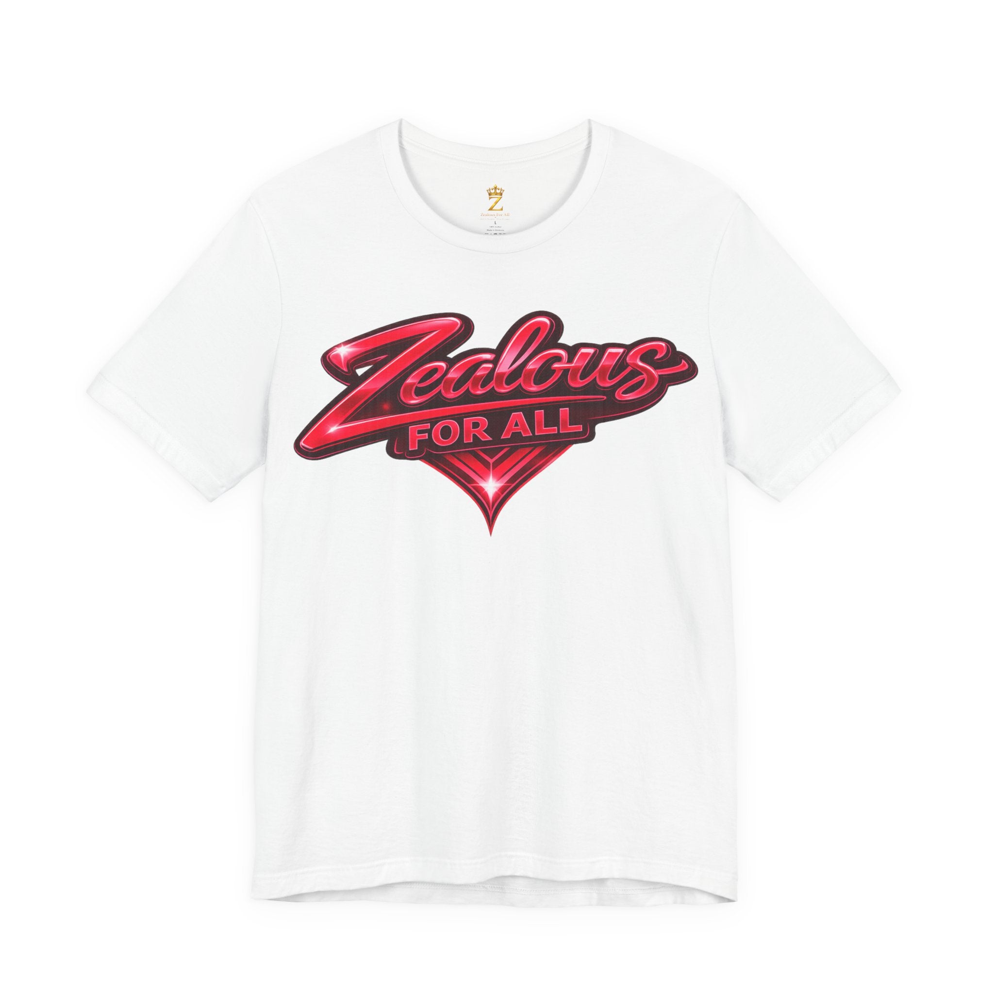 Zealous For All Graphic T-Shirt (Red Logo) Printify