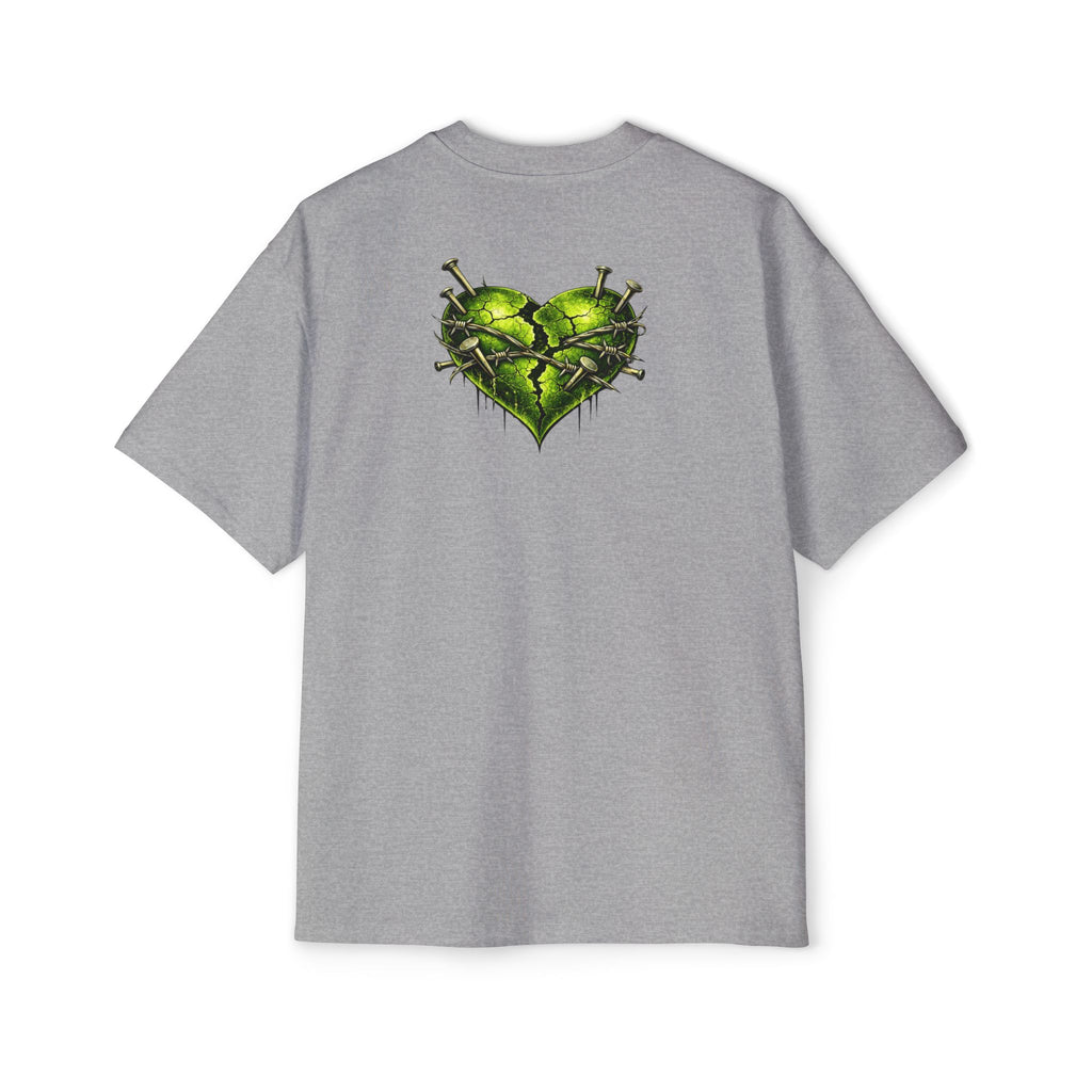 Oversized Discipline Over Emotions Graphic Tee (Green Heart) Printify