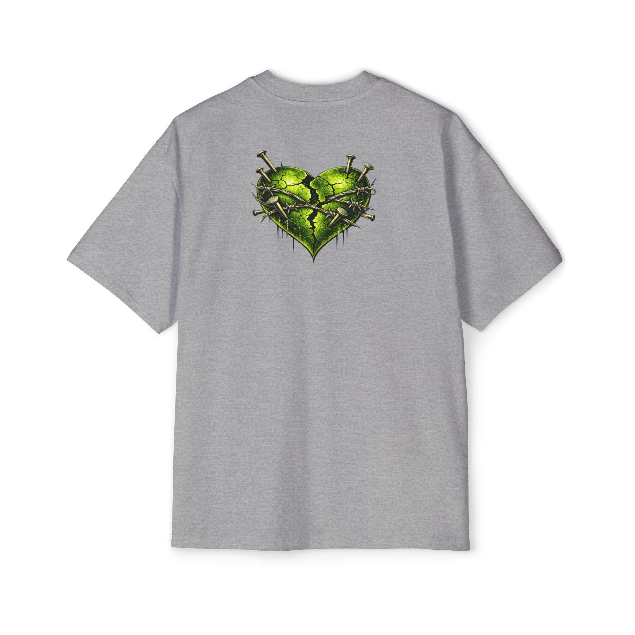 Oversized Discipline Over Emotions Graphic Tee (Green Heart) Printify