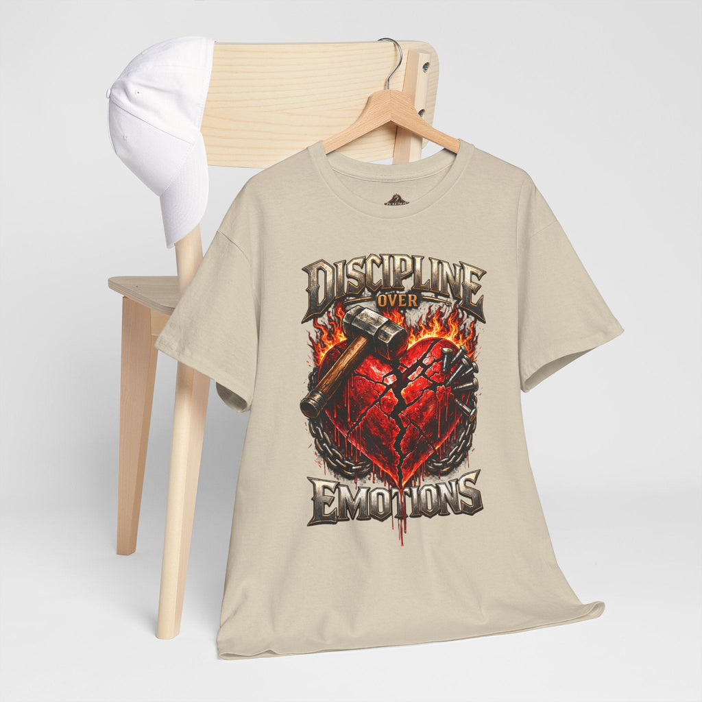 Discipline Over Emotions Graphic T-Shirt (Red Heart) Printify