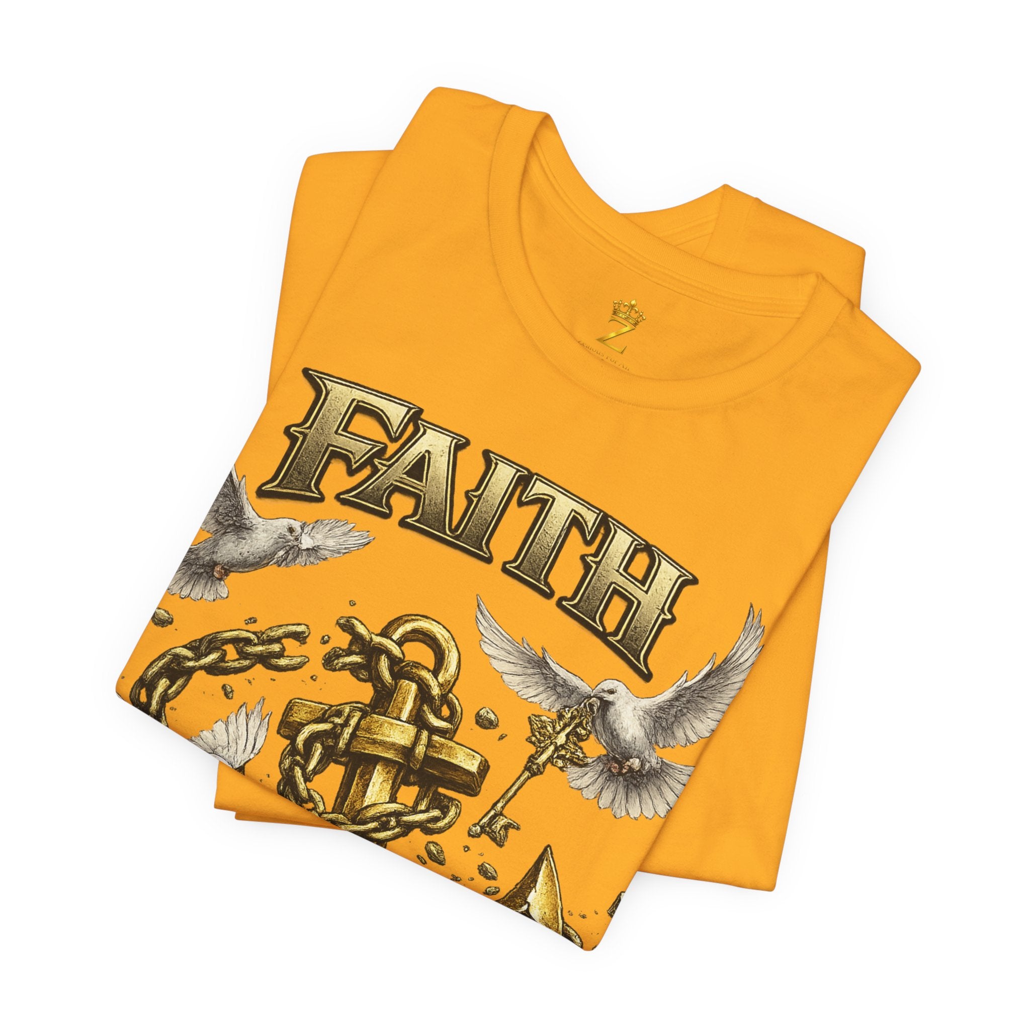 Faith Prevails T‑Shirt (Gold Anchor) Printify