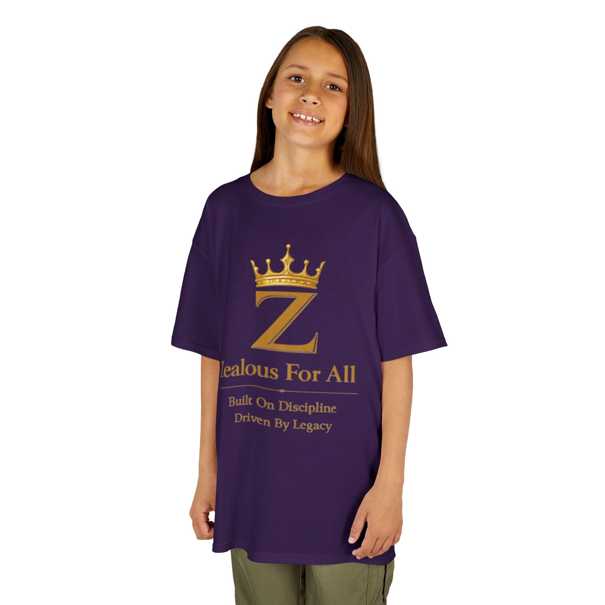 Kids Zealous For All T-Shirt Drop 01 — Gold Logo Kids Tee Printify