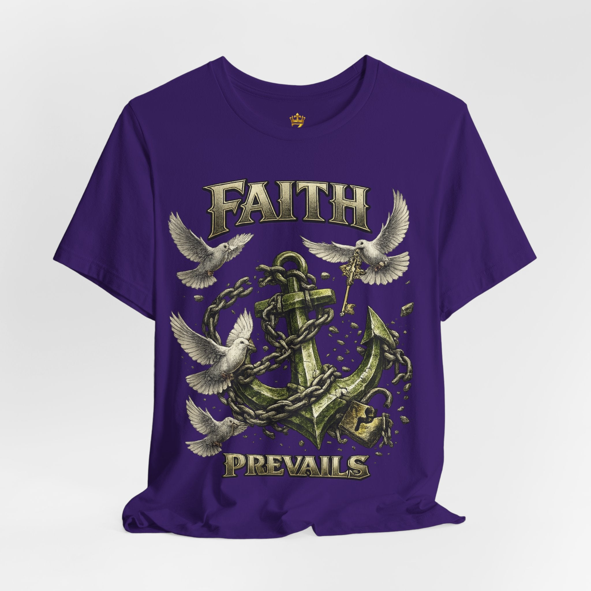 Faith Prevails T‑Shirt (Green Anchor) Printify